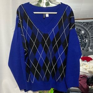 H&M ARGYLE SWEATER